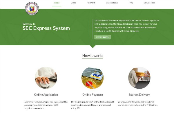 SEC Express Homepage rs