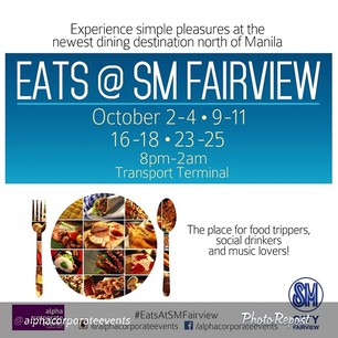 By @alphacorporateevents Eaaaats Back!! Come and join the food craze tomorrow @smcityfairview! We'll also be there next weekend! Mark your calendars and we'll serve you good food! 
#foodie #foodblog #foodbazaar #yummy #yum #foodfair #weekendfoodfair #food #EatsAtSMFairview #WeLoveAlpha via @PhotoRepost_app