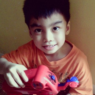 JL loves his new Spiderman toy. Thank you Ninang @wayamanila !